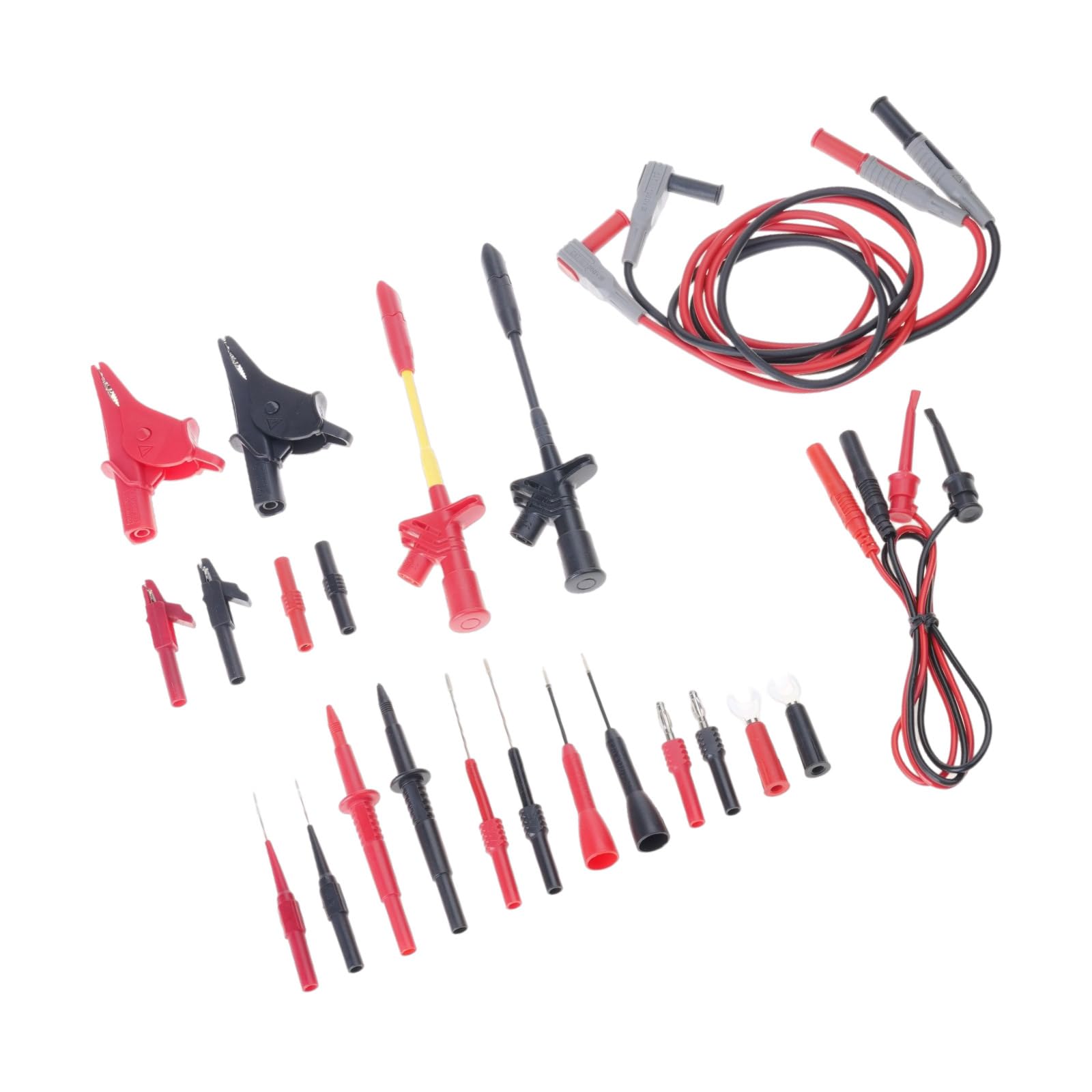 Nvoqilin 25Pcs Digital Electrical Multimeter Testing Leads Set With Wire Piercing Probes Set Professional Leads Multimeter