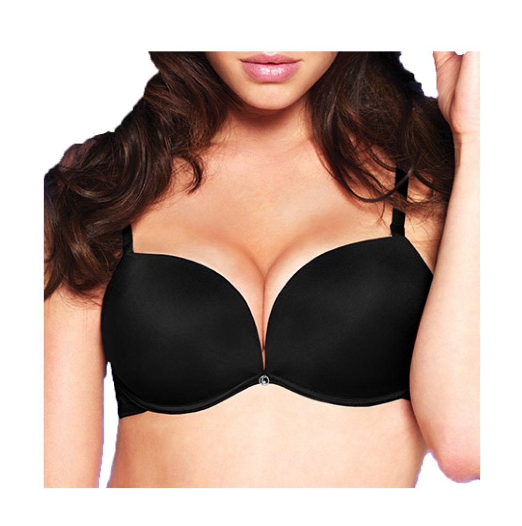 LORMAR Reggiseno Balconcino Double Liscio Coppe Super Push UP 2 Taglie in più