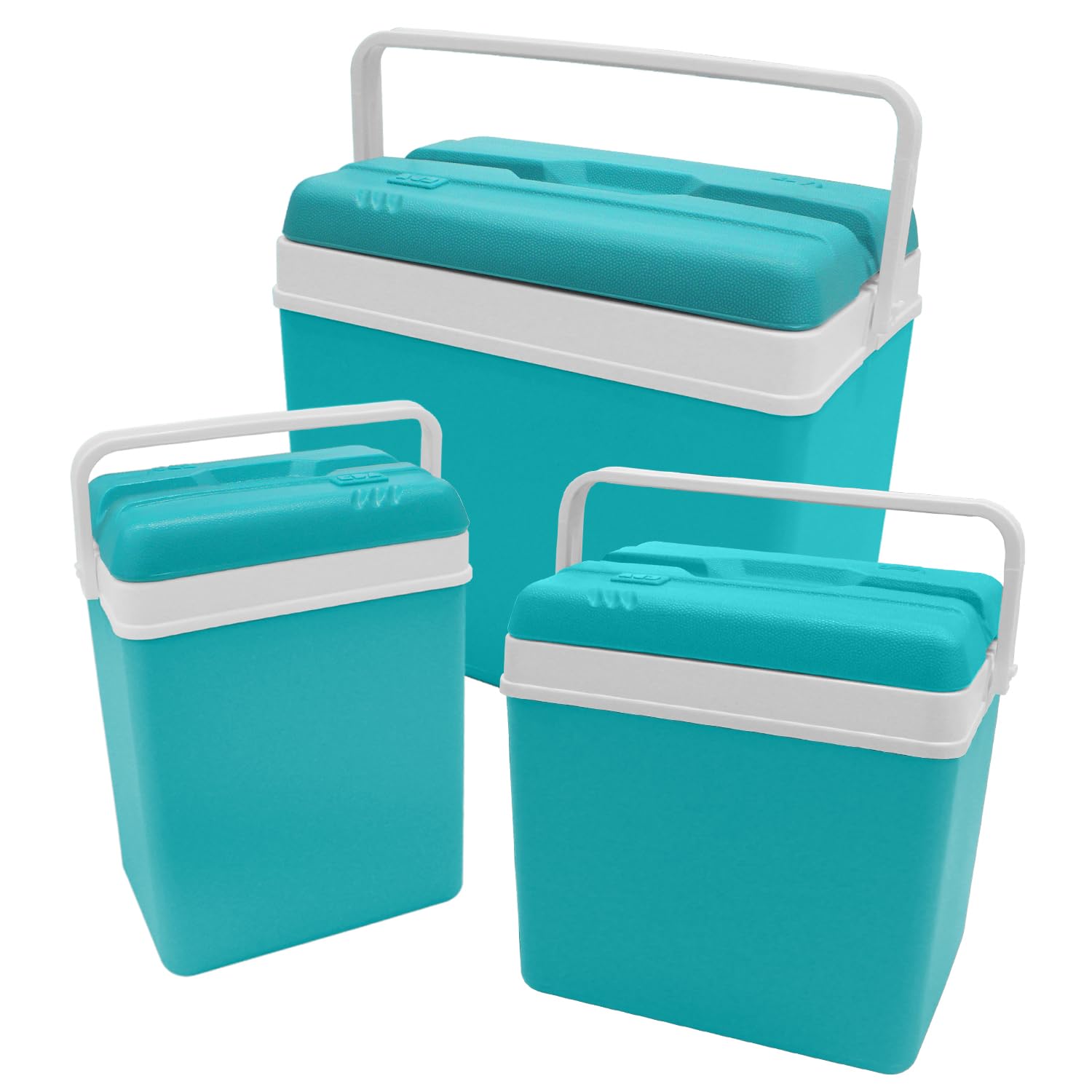 Daniel James Large Cool Box - 15L, 24L or 35L Insulated Cooler Box with Carry Handle & Lid for Ice Cold Food & Drink - Lightweight & Durable for Camping, Picnic & Travel (Turquoise, 24-Litre)