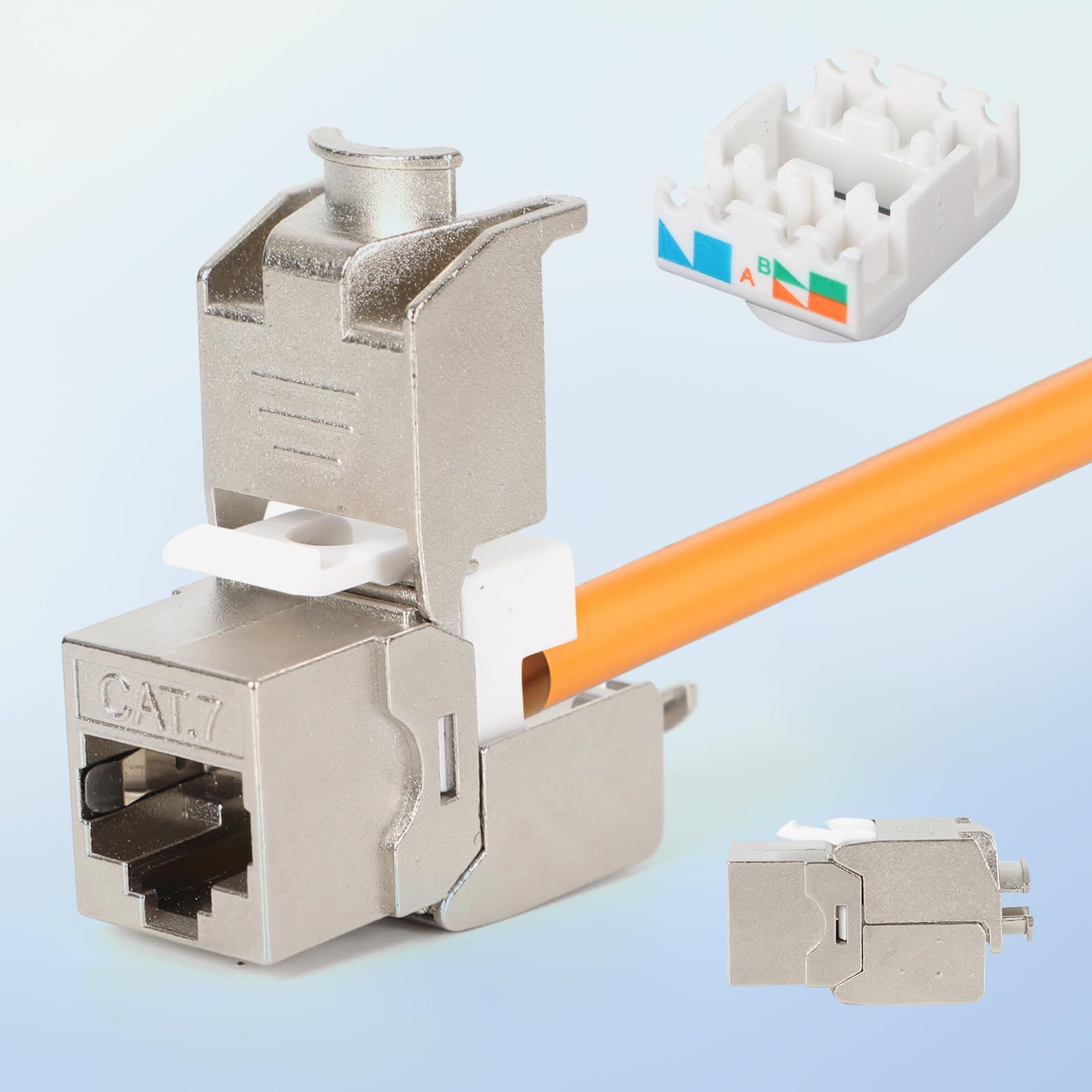 Panneau de brassage CAT7 24 ports, panneau de distribution, montage en rack 19", 24 modules Keystone Cat7, réseau LAN RJ45 blindé, 10 Gbit/s 600 MHz