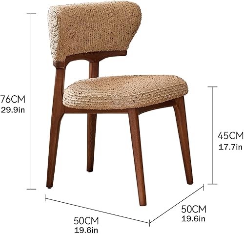 Miniatura 2 de Retro Upholstered Dining Room Chairs, Wood Dining Chairs Set Kitchen Chair, Lounge Reception Vanity Chair, Armless Seat with Back for Living Room,