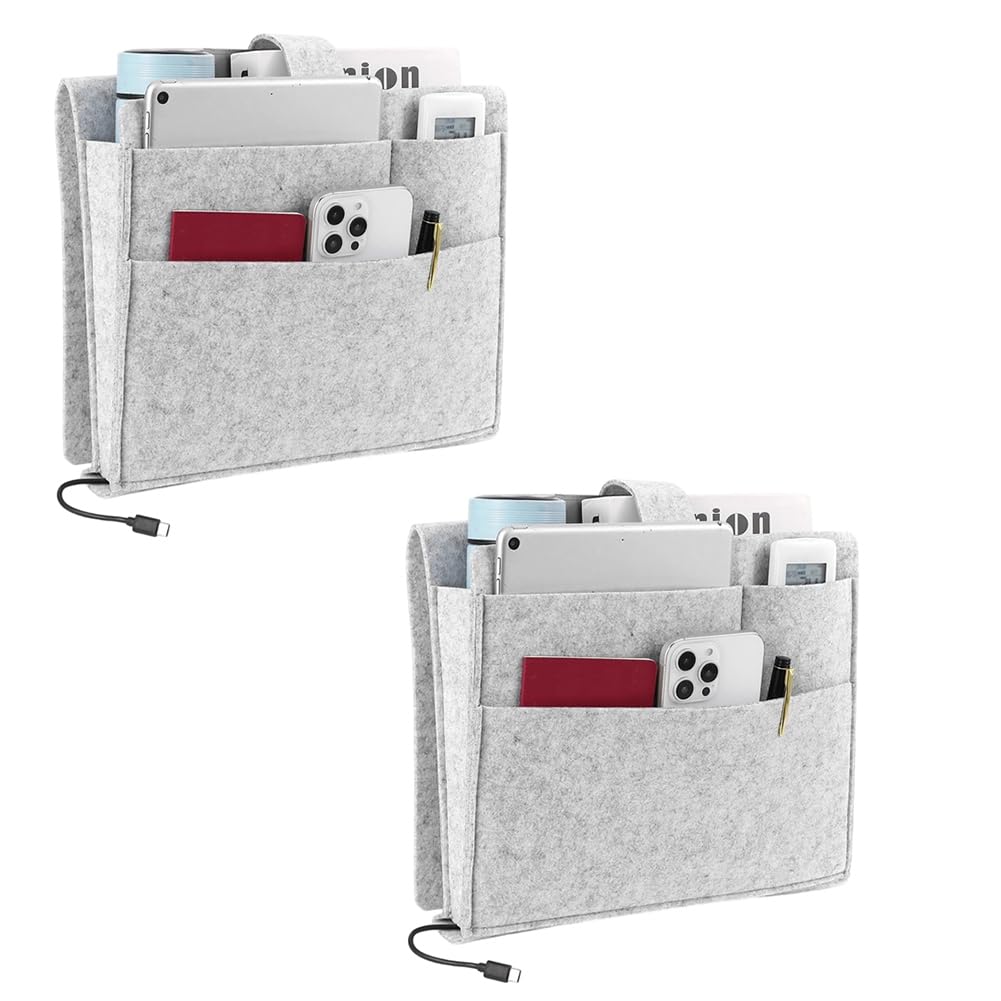 Hndhbfgrt Easy Storage Bag for Beds, Bunk for Bed Shelf, Book, Remote Control, Magazine Organizer Holder