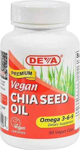 Deva - Aceite de semilla de chía vegano - Omega 3-6-9 - 90 cápsulas veganas (paquete de 2)