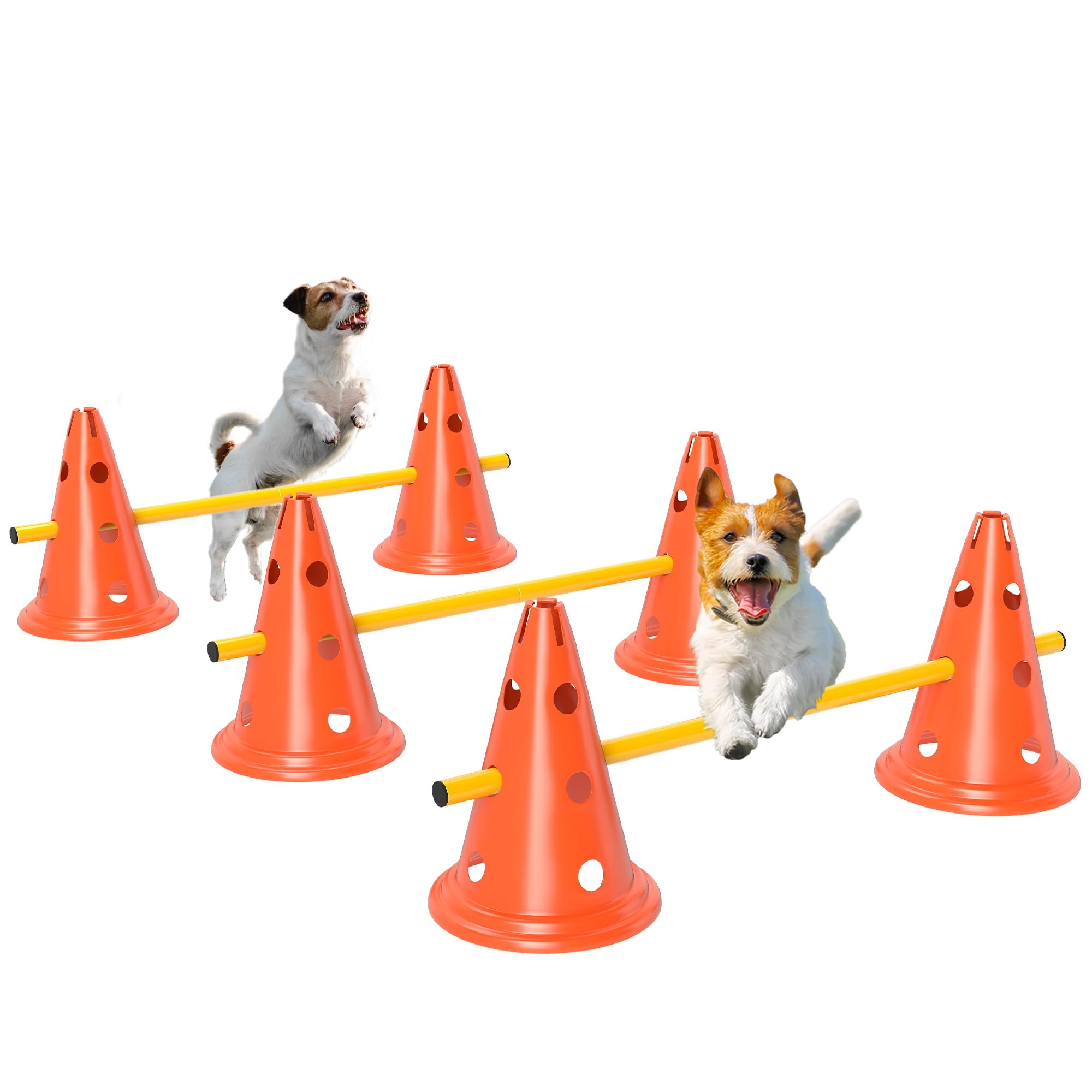 Pawhut Dog Agility Equipment Set, Three-Piece Adjustable Height Jumping