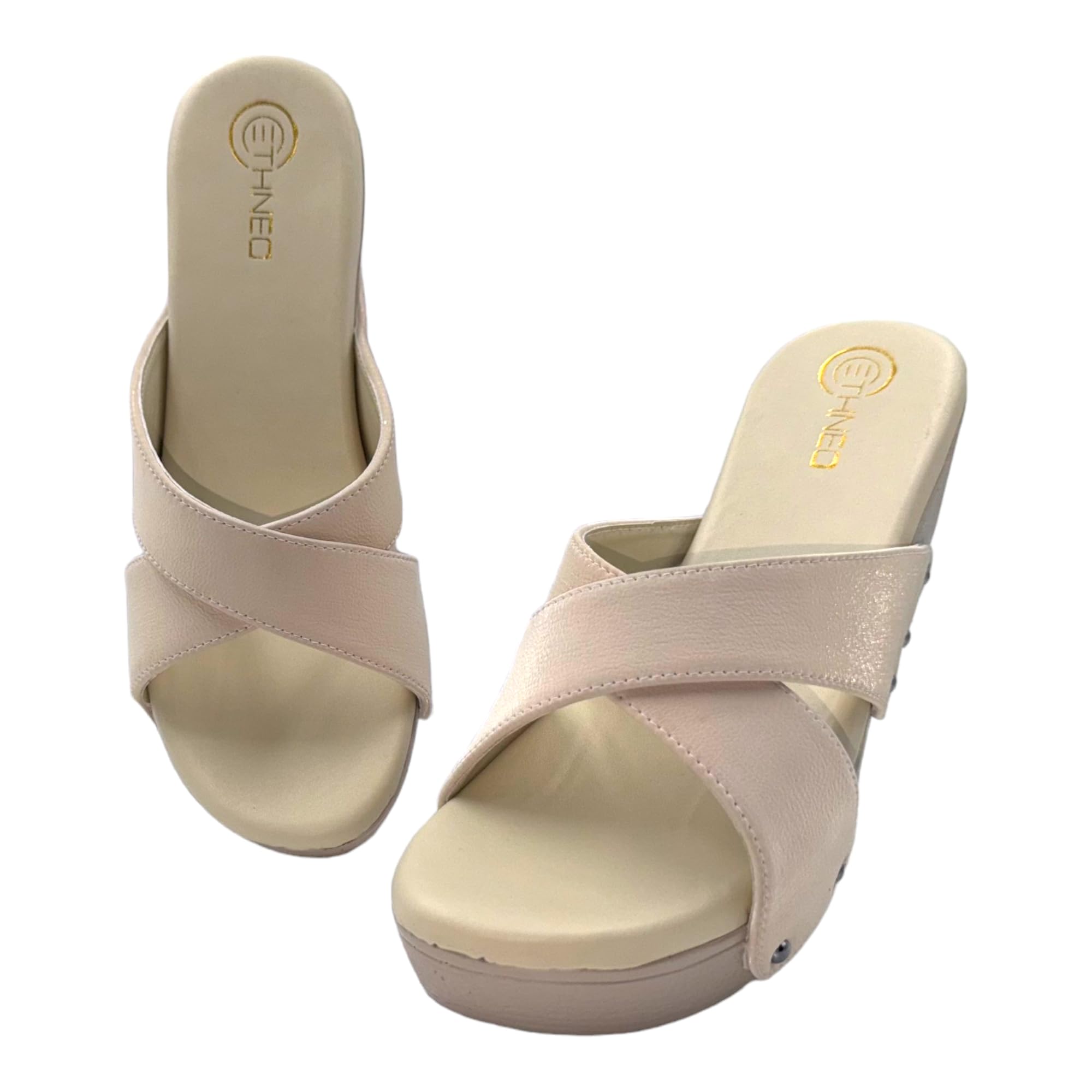 Leather Wedge Heels for Women & Girls | Fancy & Stylish Heel sandals |Extra Cushioning & Comfortable, Fashionable, Light Weight, Vegan, Fashion Heel Sandal for Girls, Causal wear (CREAM, UK Footwear Size System, Adult, Women, Numeric, Medium, 6) (B0DF7QL6BZ) Amazon Price History, Amazon Price Tracker