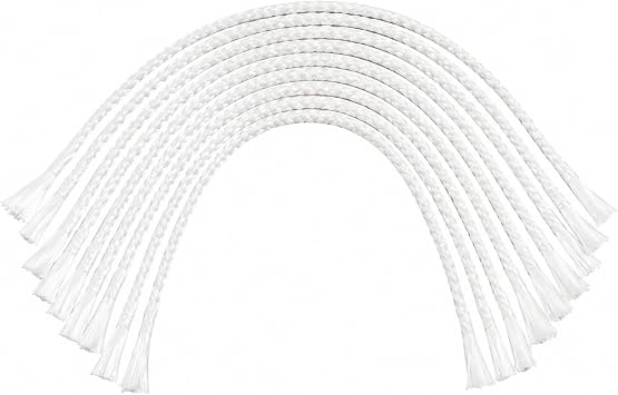 10Pcs 7.5" Replacement White Fiberglass Wicks, 3mm Width Candle Wicks for DIY Oil Lamps Craft Candle Making Supplies