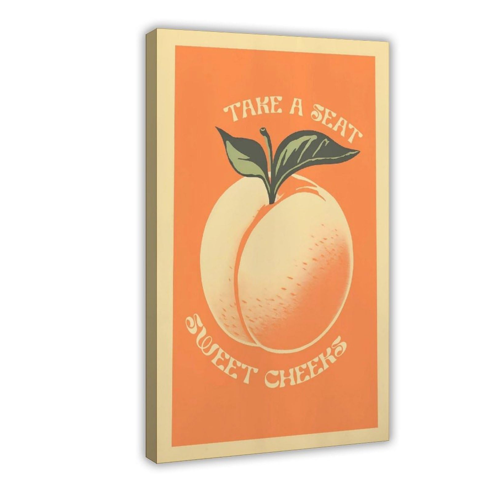 OAHFDF Retro Bathroom Print Take A Seat Sweet Cheeks Canvas Poster Wall Art Decor Print Picture Paintings for Living Room Bedroom Decoration 16x24inch(40x60cm)