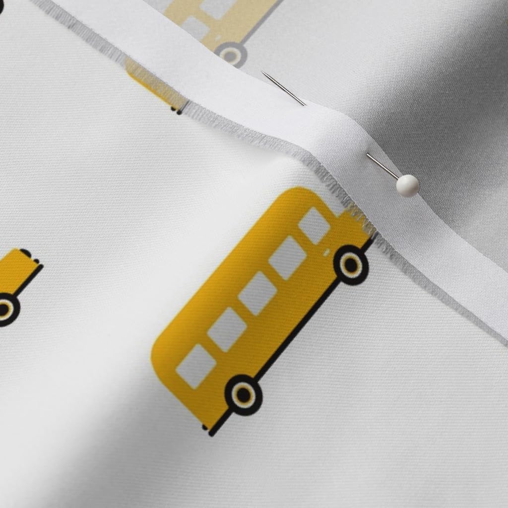Spoonflower Fabric - Sweet American School Bus Back Fashion Kids Yellow Car Teacher Room Printed on Organic Cotton Sateen Fabric by The Yard - Sewing Quilting Apparel Home Decor