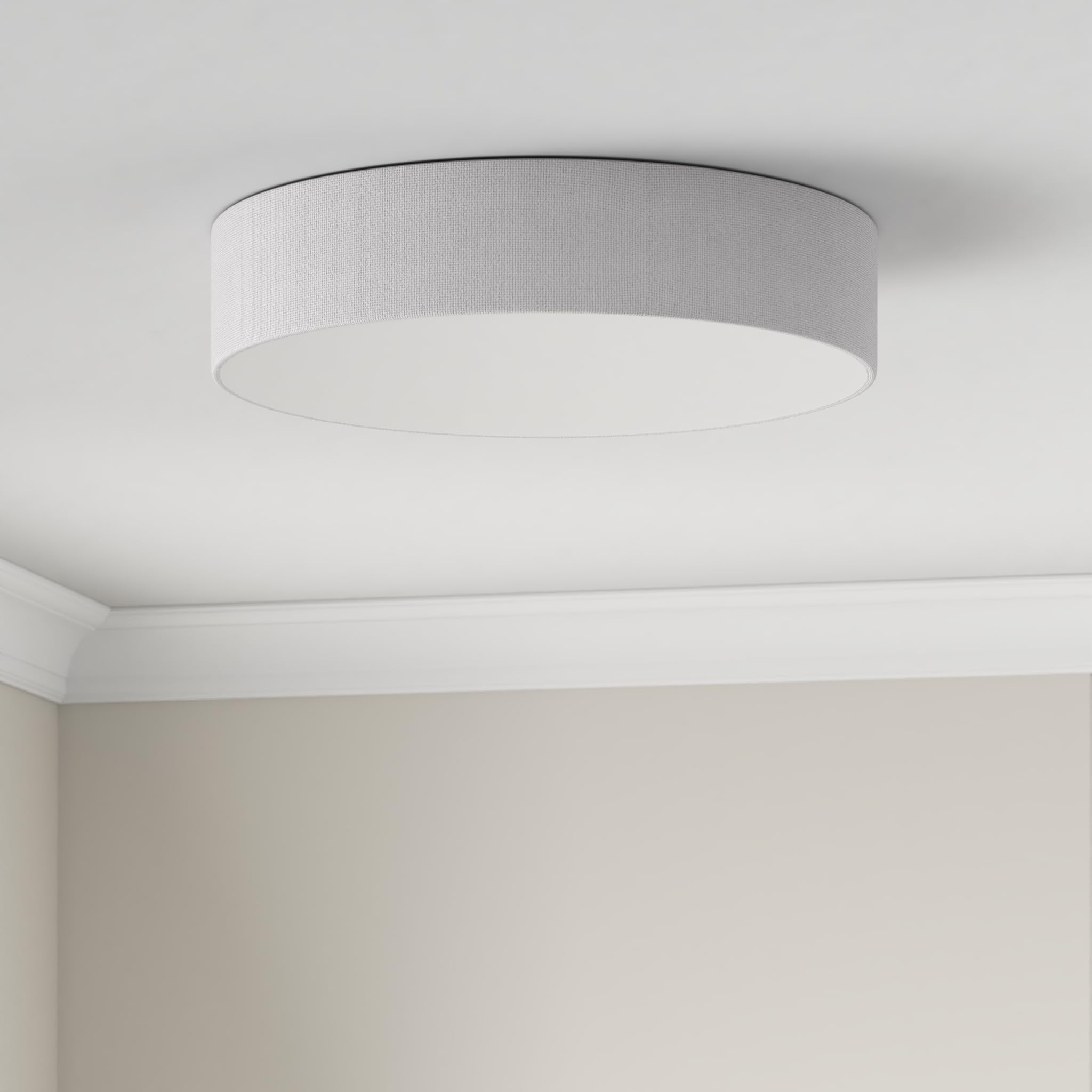 Image secondaire de Plafonnier Vintage REV - Lampe de plafond élégante en tissu gris, 50 cm