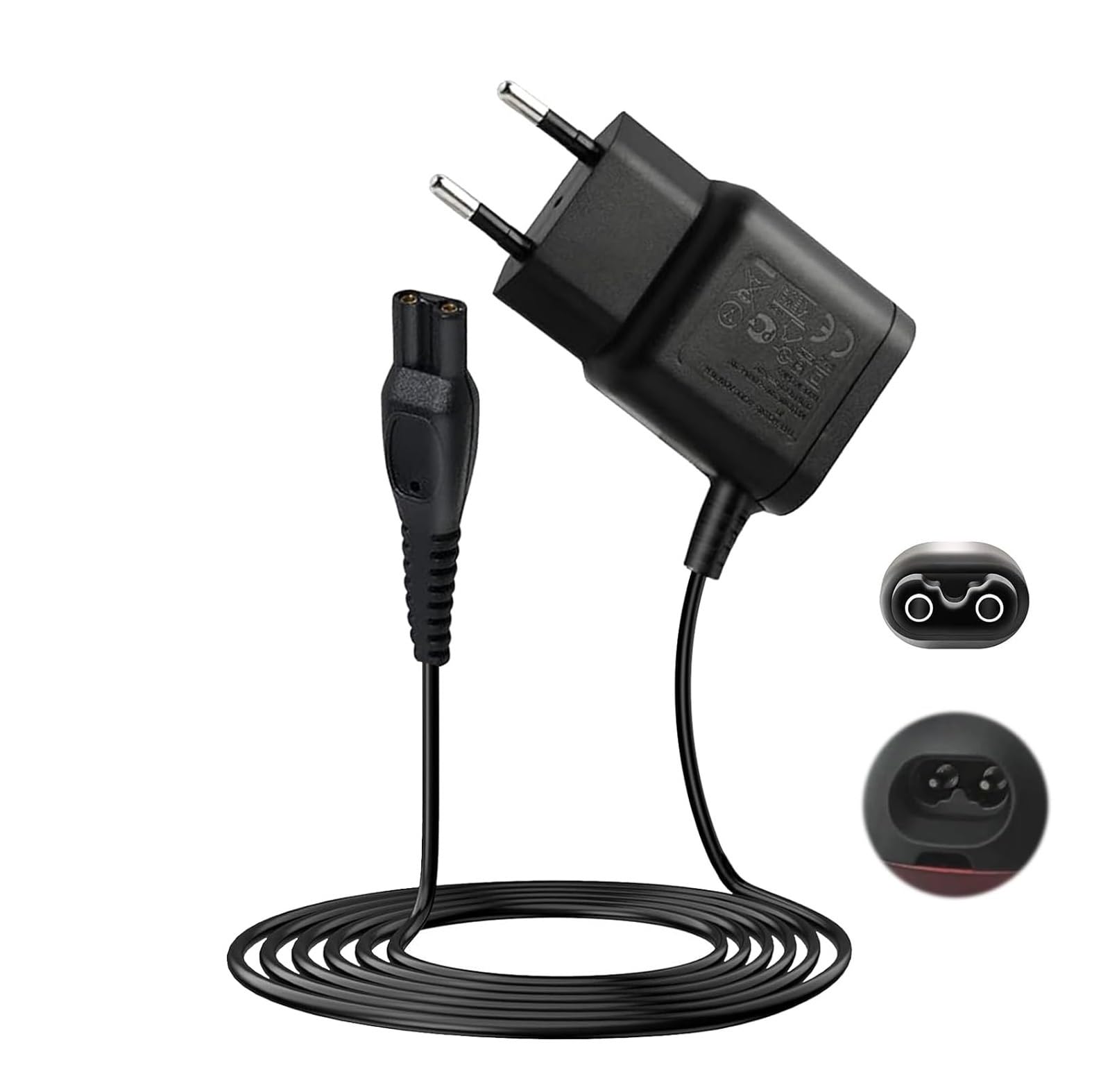 Caricabatterie for Rasoio Adattatore for Rasoio Da Parete KVIFO 15V | Compatibile con Philips Compatibile con Norelco HQ8505 HQ8500 HQ560(15V EU 2 PCS)