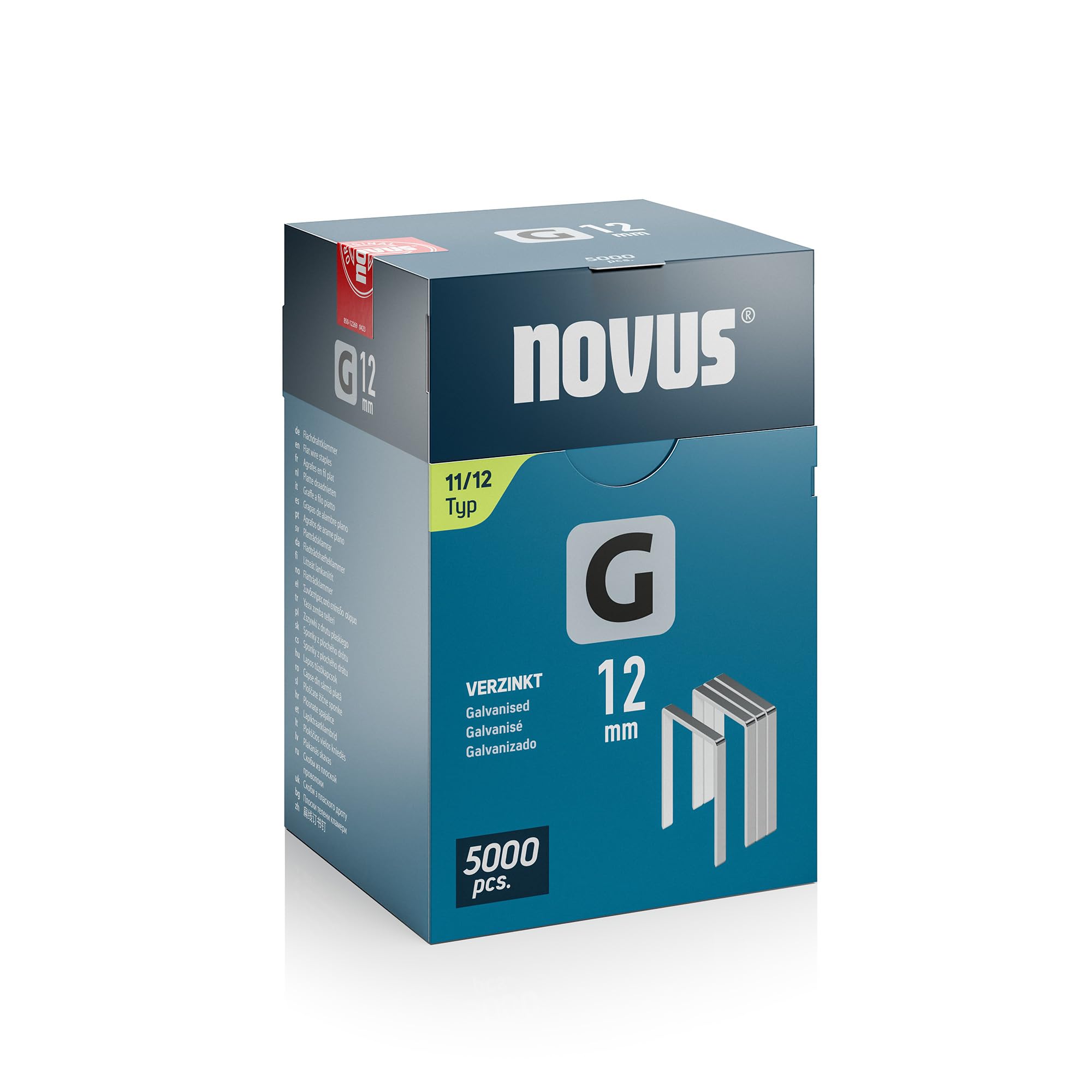 Novus Tools 12mm Flat Wire Staples for Hammer Tackers, 5000 Type 11/12 Staples, Bulk Packing, Films and Cardboard Staples