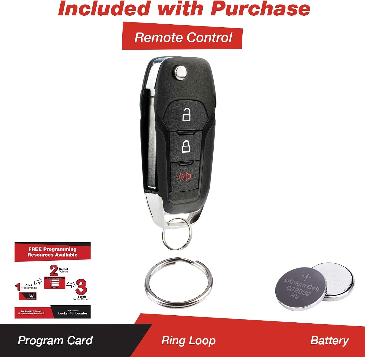 KeylessOption Keyless Entry Car Remote Uncut Ignition Flip Key Fob for Ford F150 F250 N5F-A08TAA