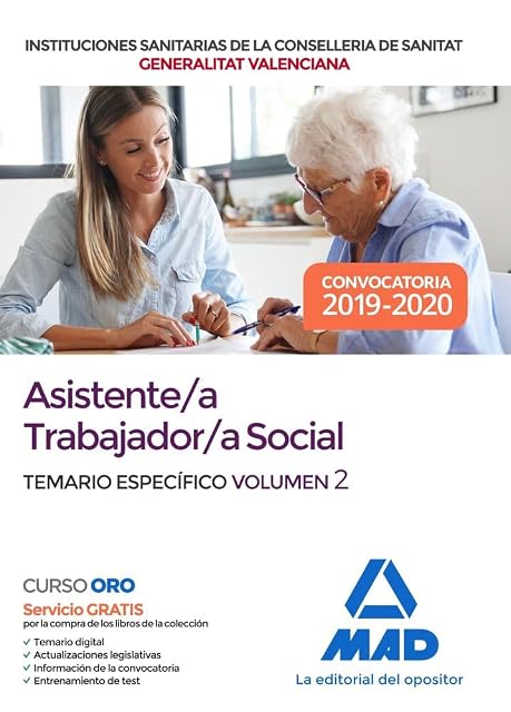 Portada de Asistente/a trabajador/a social de las Instituciones Sanitarias de la Conselleria de Sanitat de la Generalitat Valenciana. Temario específico volumen 2