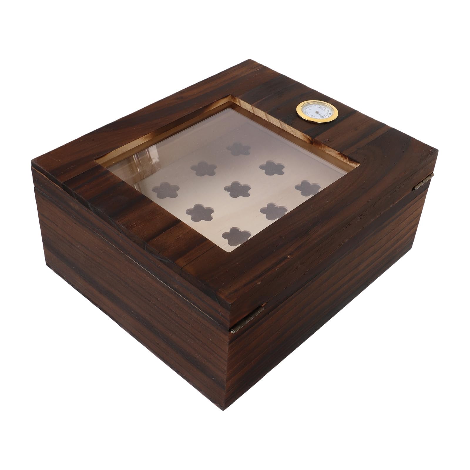Humidor con Divisore Interno con Igrometro e Umidificatore per Sigari in Legno Doppio Strato Design Elegante per Uso Domestico da Viaggio