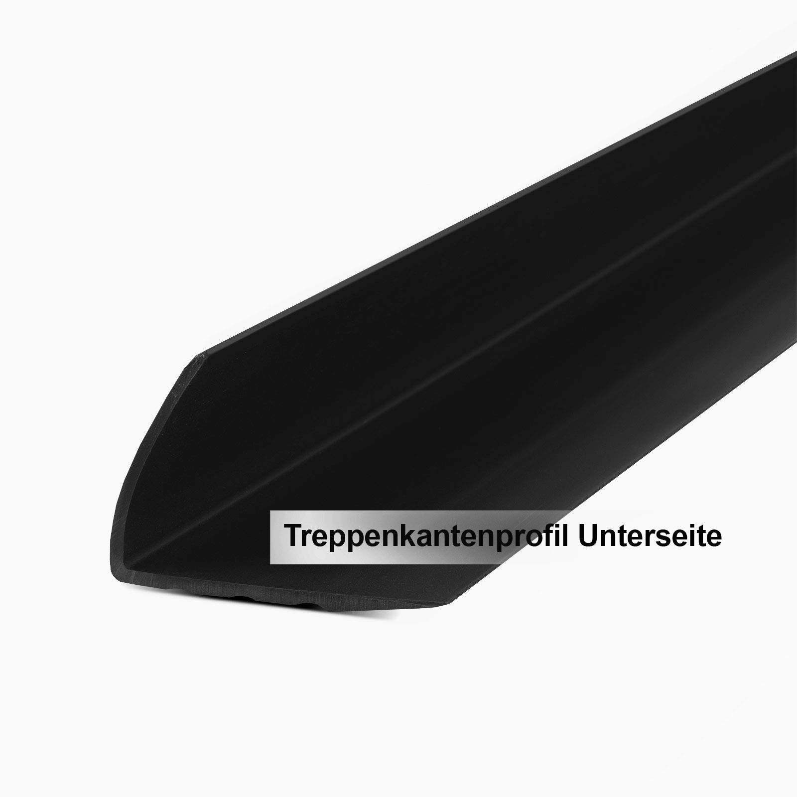 Profilo per gradini, profilo per scale in PVC a forma di L, elegante protezione per scale, in diversi colori e dimensioni, per pavimenti di tutti i tipi (120 x 4,5 x 4,2 cm, Michigan | nero)