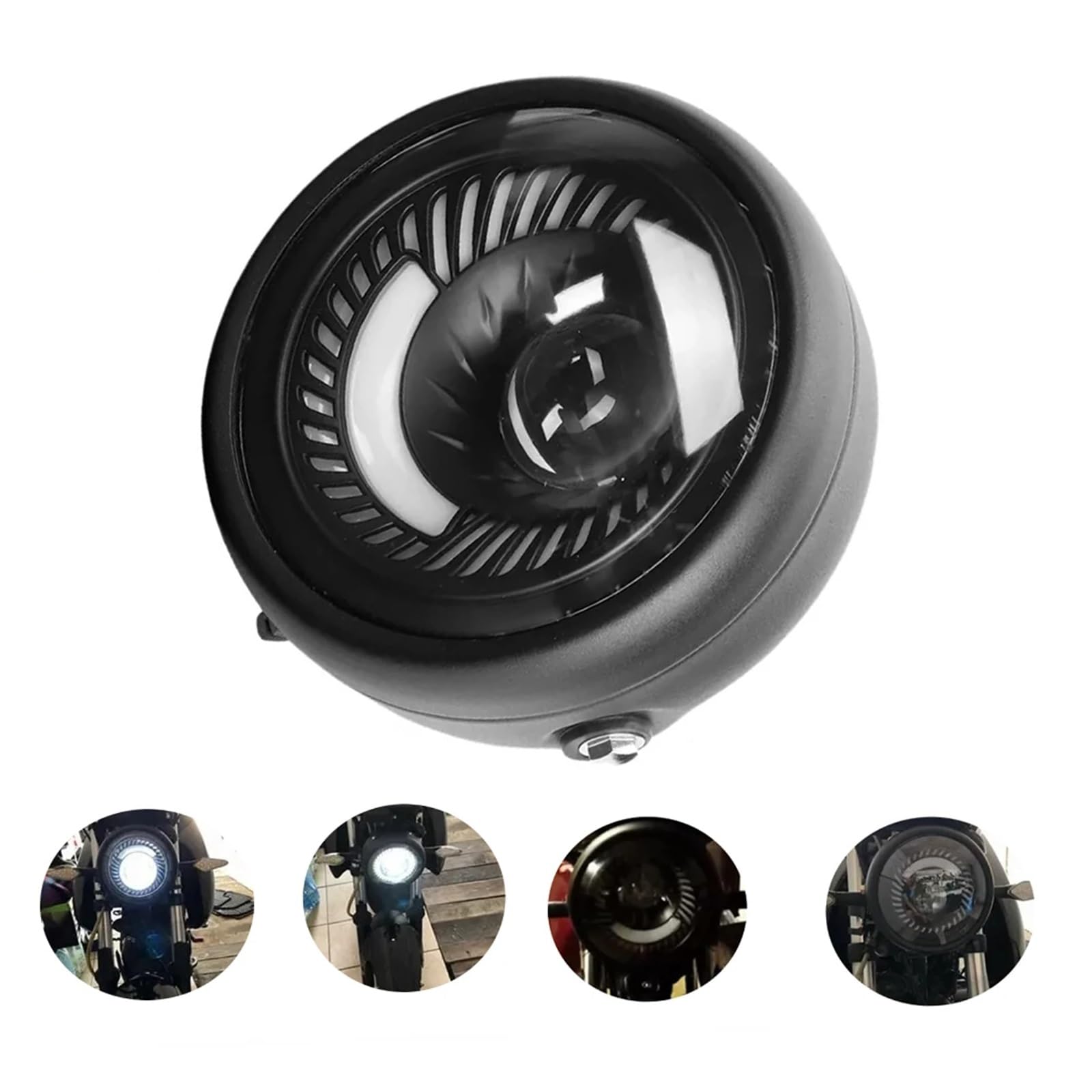 Faros Delanteras para DC12V Faro Delantero Universal LED para Motocicleta De 6,5 Pulgadas con Soporte