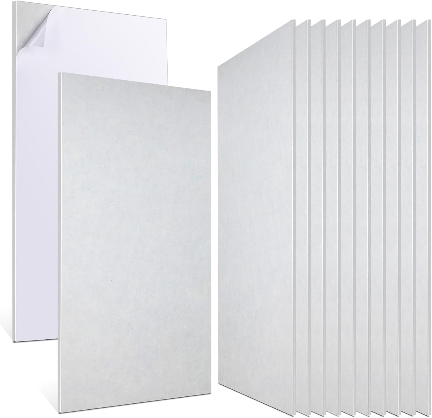 Pushglossy 12 Pcs Acoustic Wall Panels 31.5" x 23.6" Polyester Sound Absorbing Panels with Adhesive Backing, Sound Dampening Panel for Home Studio Office Gaming Room Home Theater(Black)