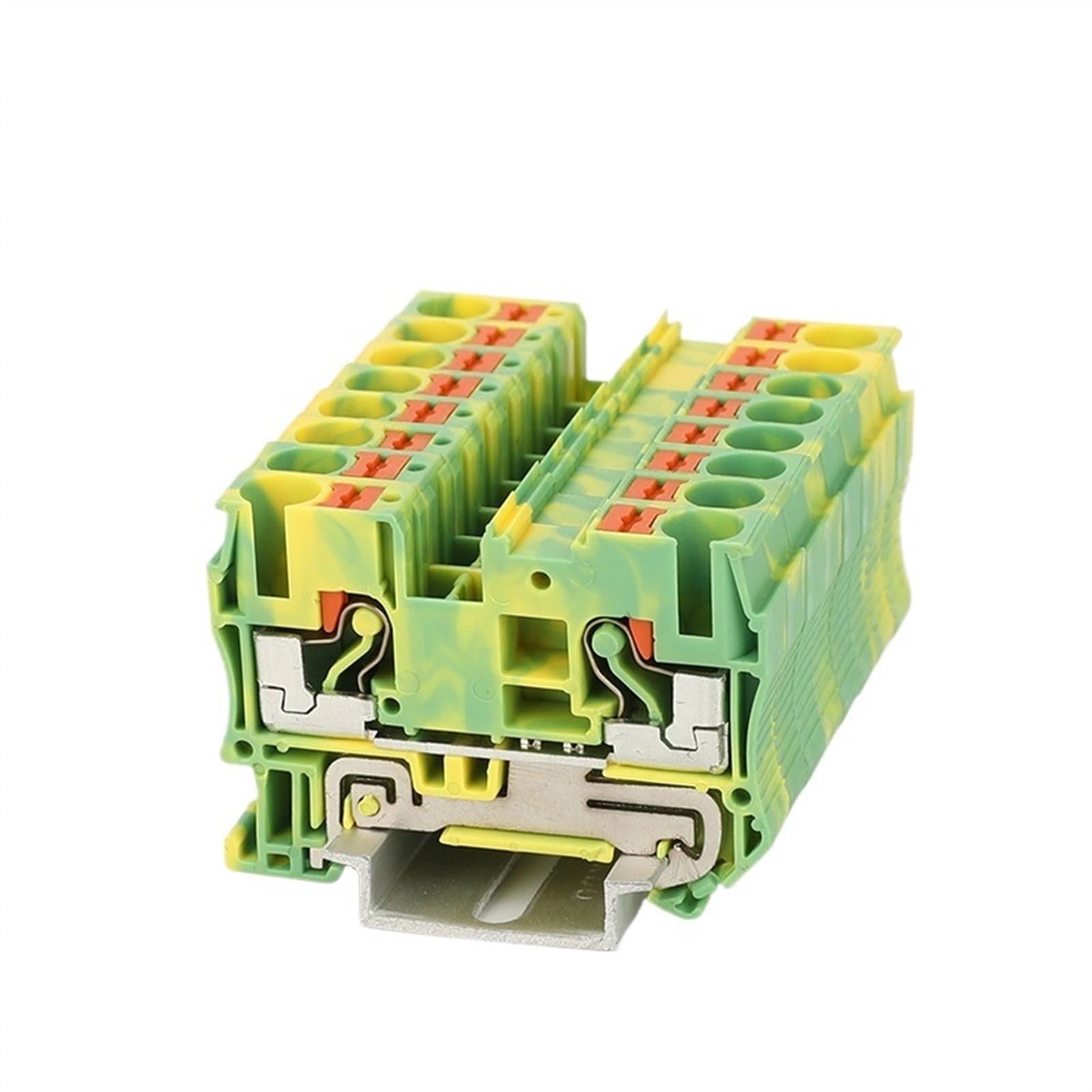 PT6-PE Push-in 6mm² Terra Morsettiera su Guida DIN Passante Striscia di Terra Protettiva Spina Cavo Connettore Elettrico PT 6-PE (Color : PT6-PE, Size : 10 PCS)