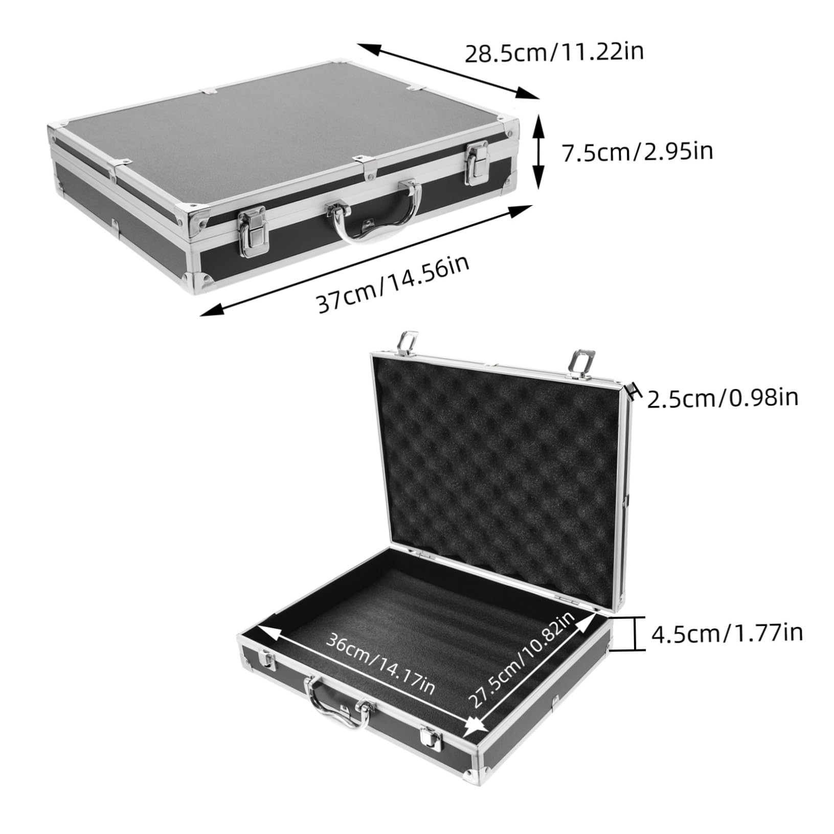 Ciieeo Werkzeugkasten Hartschalen-aktenkoffer Aus Aluminium Make-up-organizer Aus Legierung Notebook-aktentasche Versiegelter Behälter Notfallset-box Metall Flanell Schaumkissen Fräulein