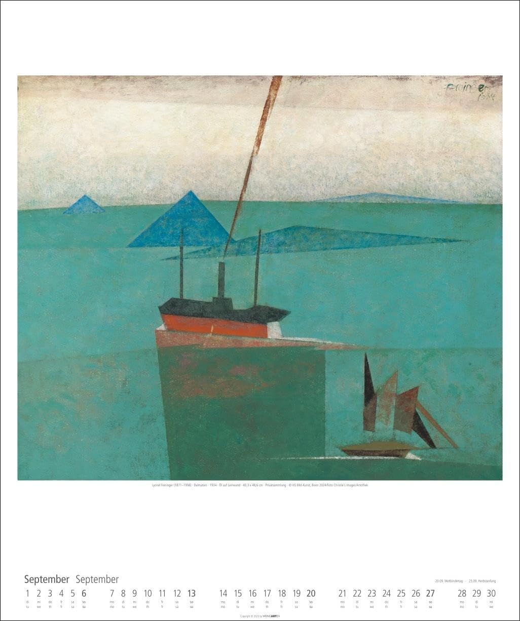 Lyonel Feininger Kalender 2026: Kubismus und Expressionismus in einem Kunstkalender im Großformat. Jahres-Wandkalender 2026, Format 46 x 55 cm.