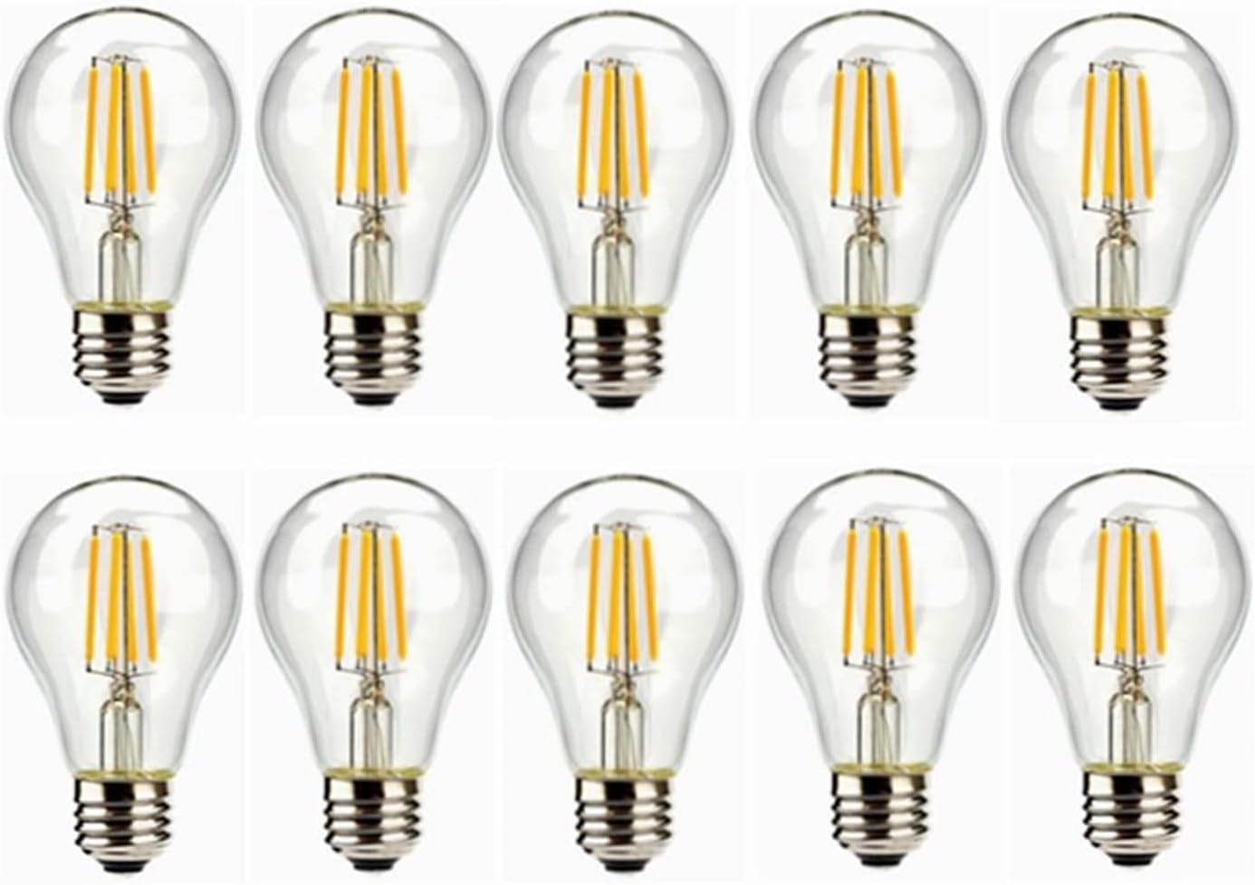 DFAEEKIYO 3V LED A19 Replacement Warm White 2700kv-E26 E27 A60 Edison Bulbs Equivalent to 20W Fits Special Table Lamp 10-Pack