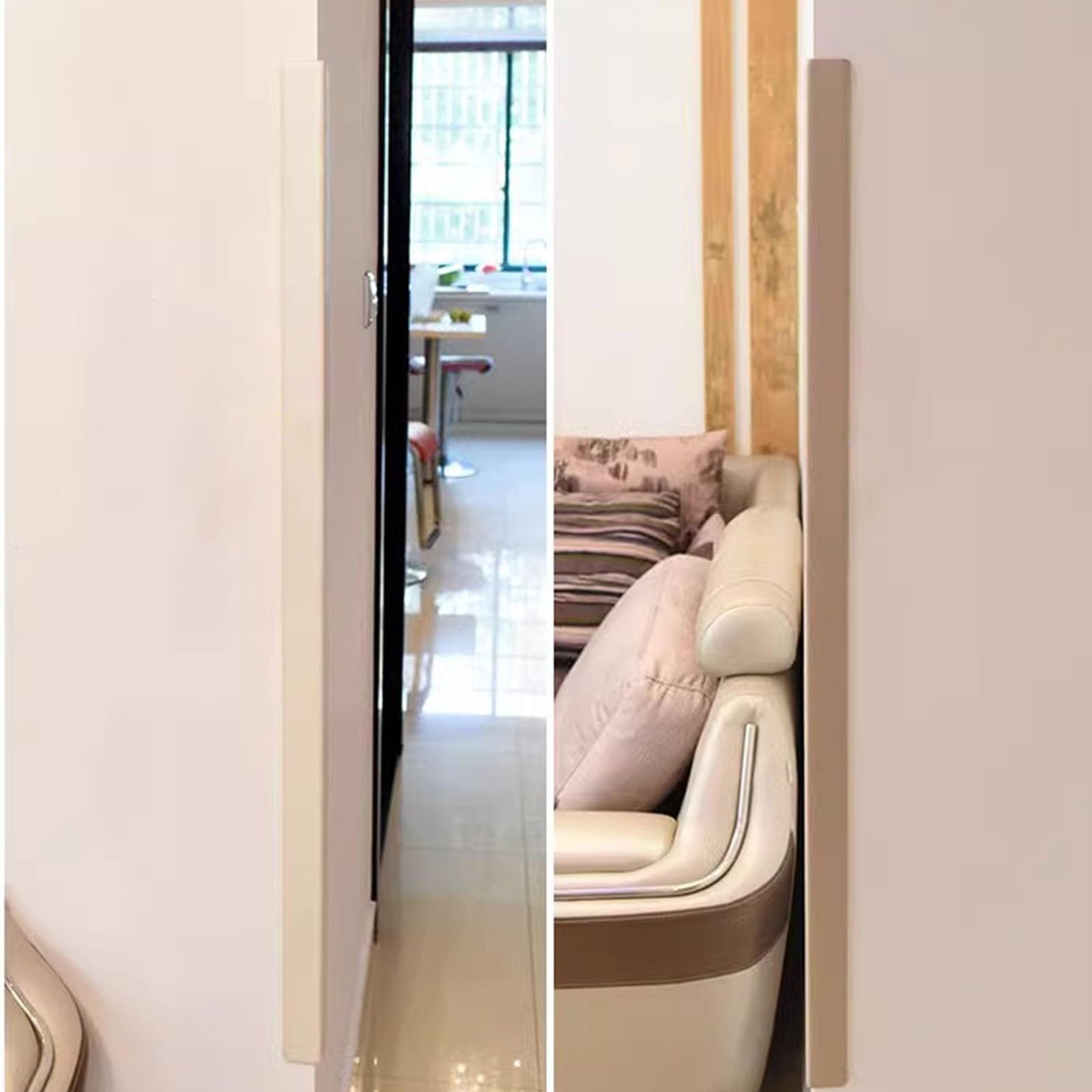 Protectores de Esquina para Pared, Protector de Parachoques de Seguridad para Muebles con Cinta, para Paredes de Yeso/Papel Pintado/Marcos de Puertas, 80 90 100 110 120 130 140 150 160cm de Largo, Tir