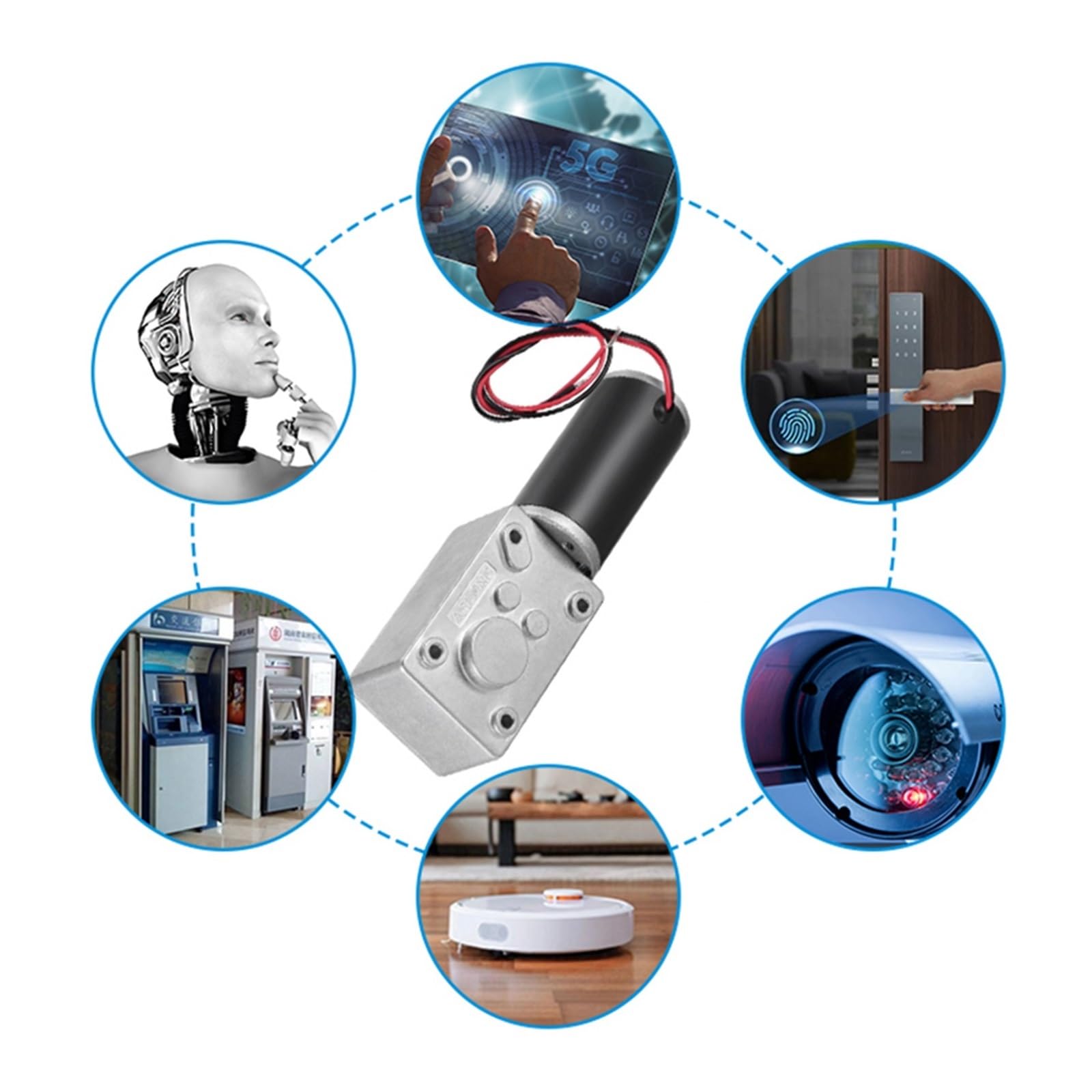 12V 24V DC Motor Reduction Motor with Self-Lock High Torque Turbo Worm Geared Motor Reducer Motor 16mm/22mm/51mm Long Shaft(12V 12RPM,16mm)
