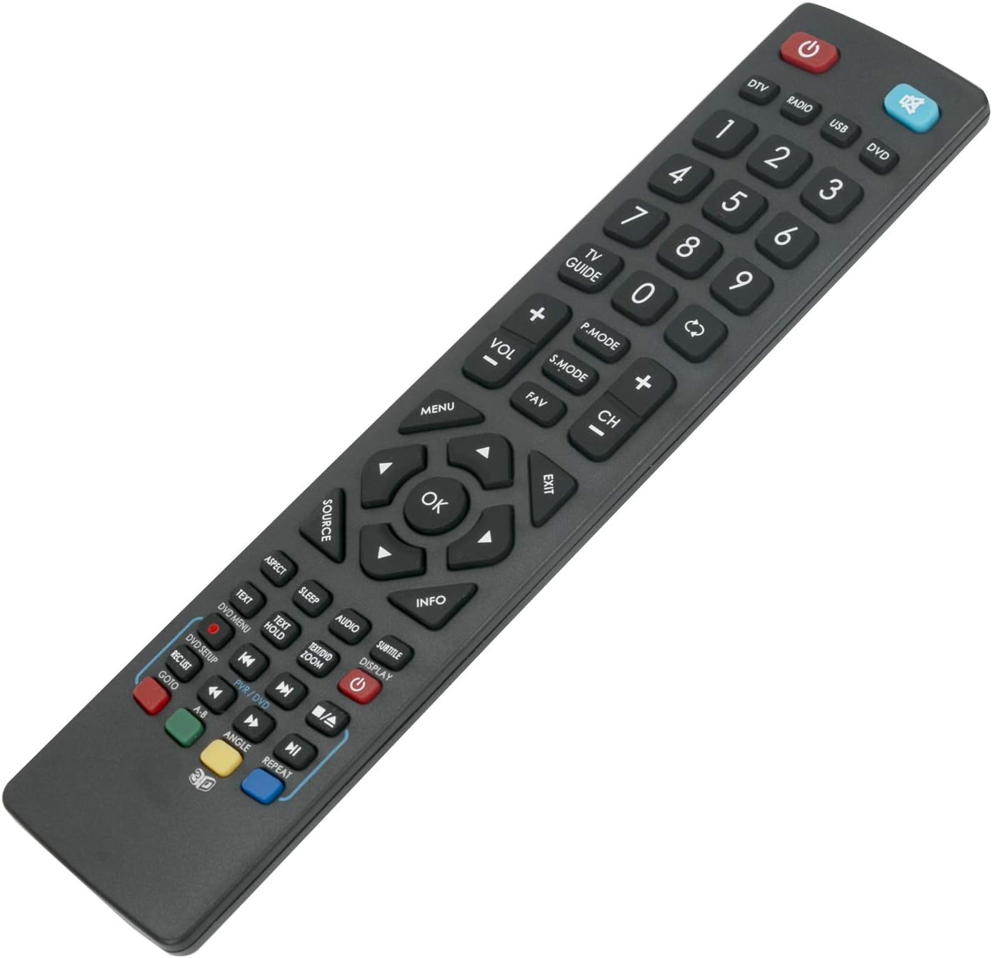 VINABTY BUFRMC0009 Remote Control replacement fit for Bush 24/207FDVD 24/207f 22/207f 22/207fdvd 24/207fdvdw 24/207fdvds 24/207fdvdp 24/207FDVD 24/207FDVD-B full HD slim LED TV - Image 3