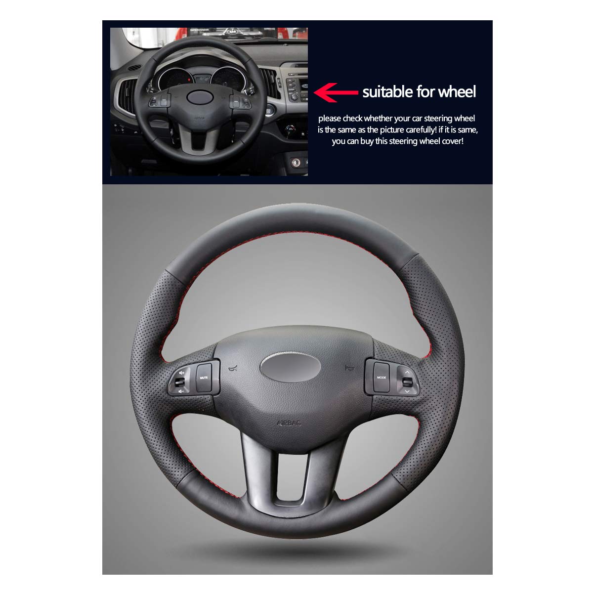 Coprivolante Antiscivolo In Alcantara Per Kia Sportage 2026 – Diametro 34-35 Cm, Arancione