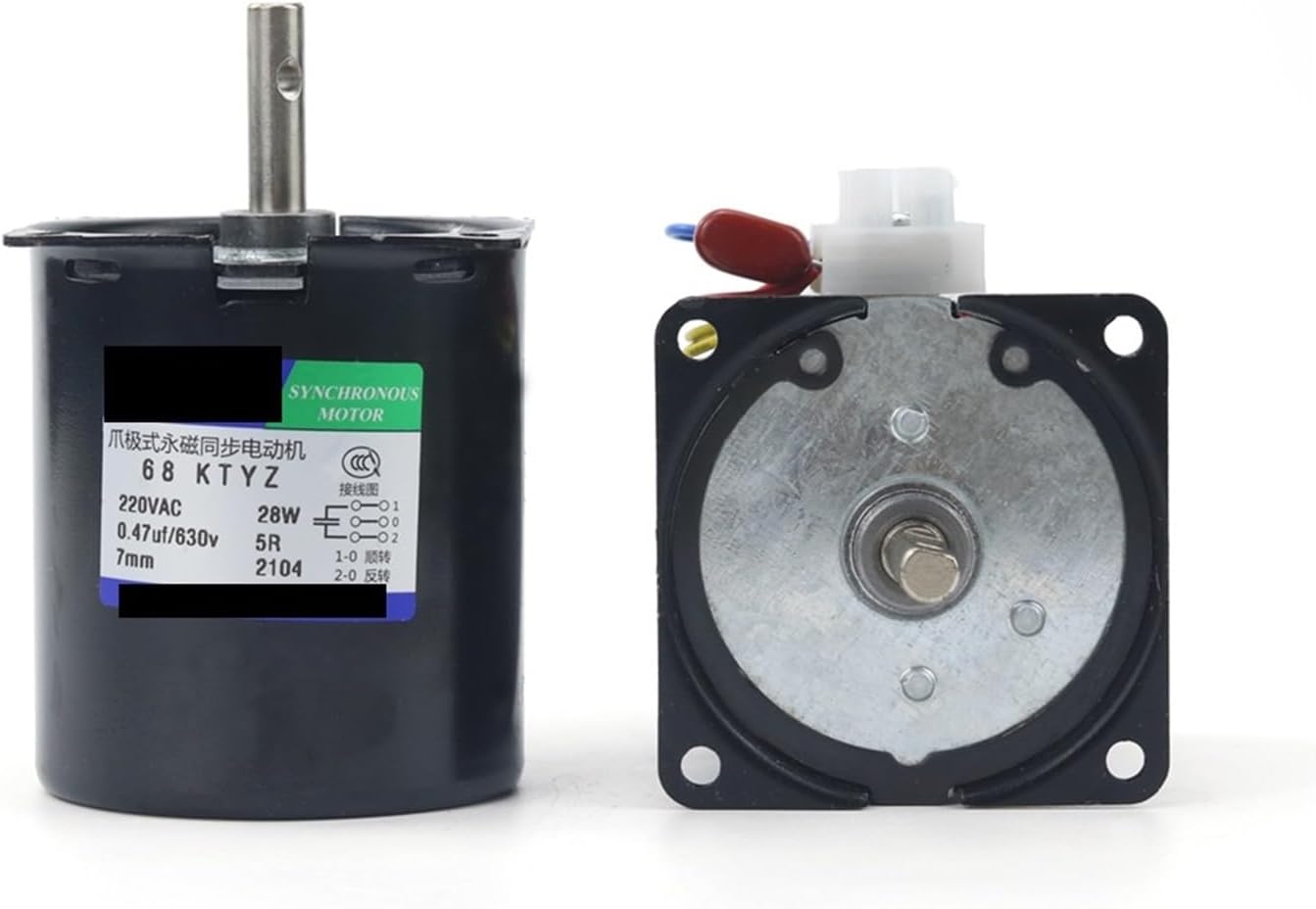 Synchronous Motor 100KG 28W 68KTYZ 220 AC Permanent Magnet with Bracket CW/CCW Metal Geared Slow Speed 2.5 to 110RPM(60rpm with bracket)