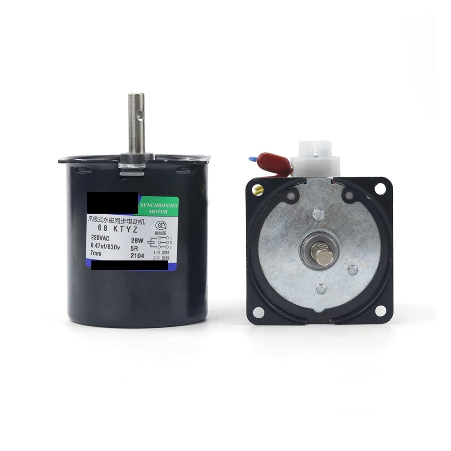 Synchronous Motor 100KG 28W 68KTYZ 220 AC Permanent Magnet with Bracket CW/CCW Metal Geared Slow Speed 2.5 to 110RPM(110rpm with Bracket)