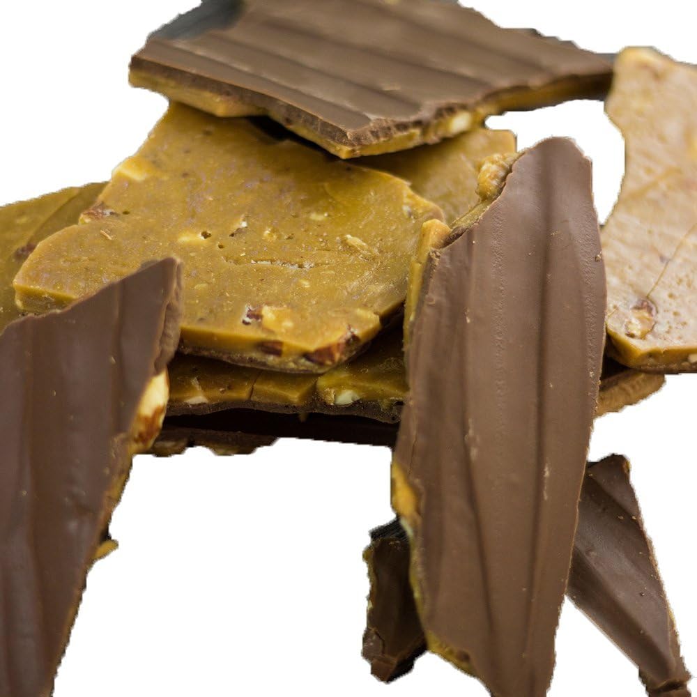 Sugar Plum Chocolates - Gourmet Liquor Bark - Bourbon Toffee Chocolate Bark - 1 Pound