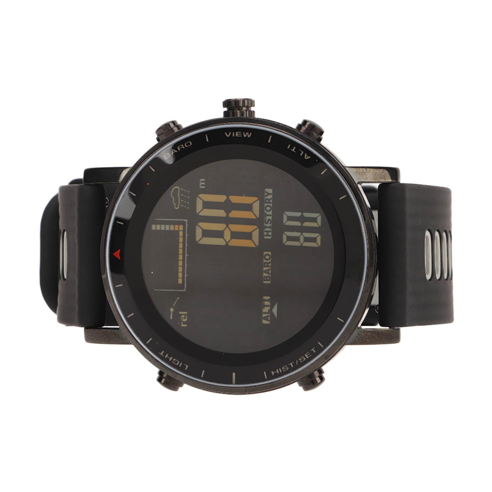 TUORE Orologio Multifunzionale, Orologio Elettronico con Misuratore di Altezza Che Rileva la Pressione dell'aria 10 ATM Impermeabile per l'escursionismo di Pesca (Nero e grigio)