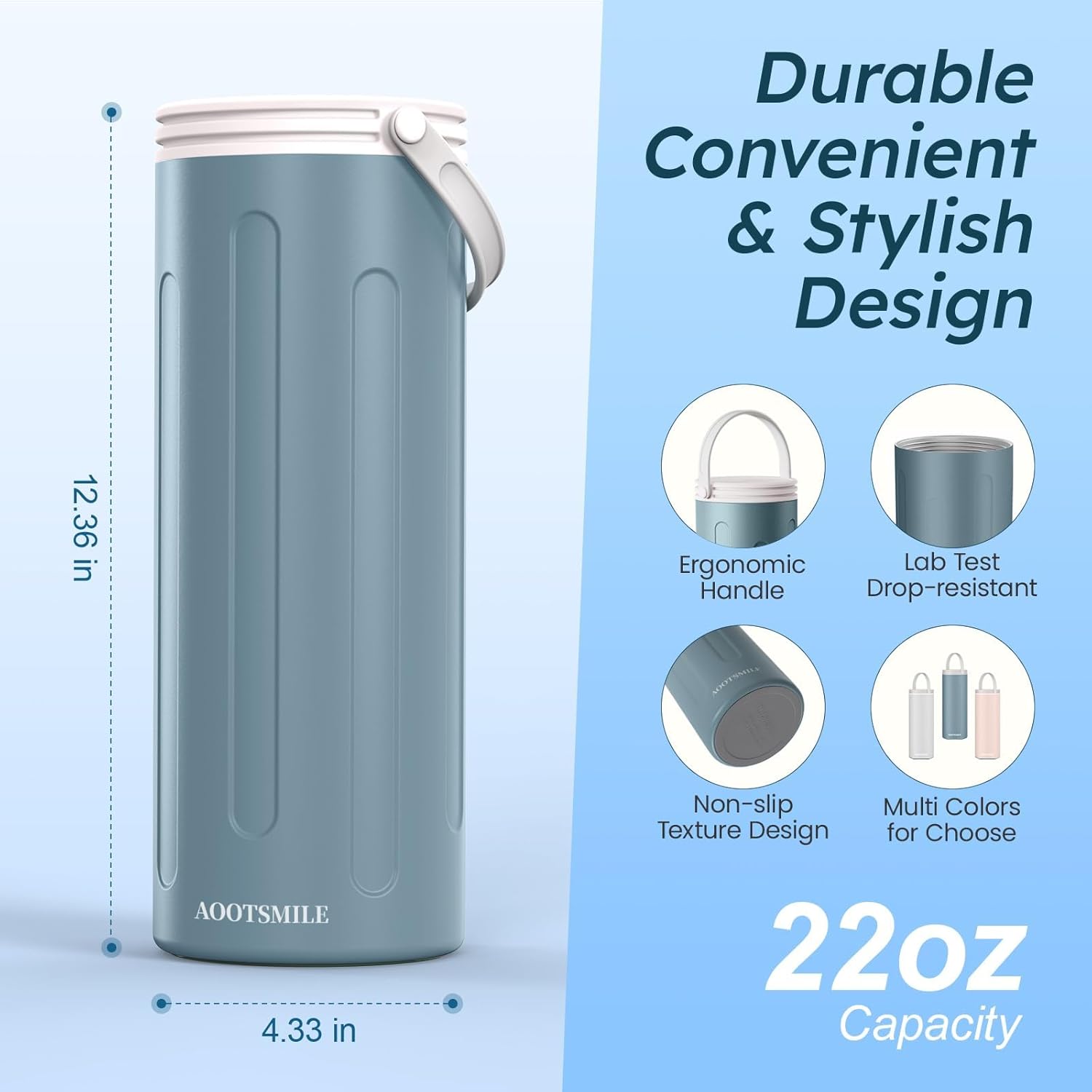Portable Breast Milk Cooler for Travel, 22oz Large Capacity Breastmilk Chiller for Working Moms, 360° Cooling Keeps Milk Chilled 24 Hours, Includes 2 Baby Bottles, Breastfeeding Essentials