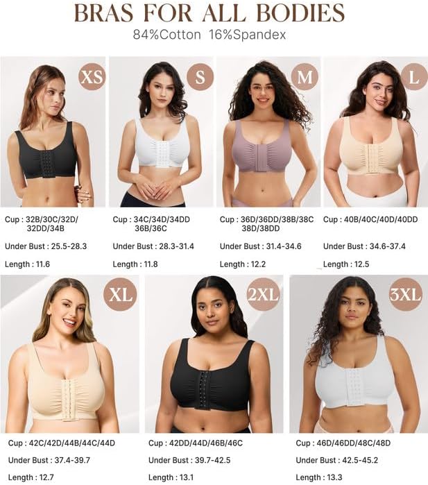 BRABIC Front Closure Post Surgery Minimizer Bras for Women Full Coverage Surgical Wireless Comfort Everyday Bras - Image 6