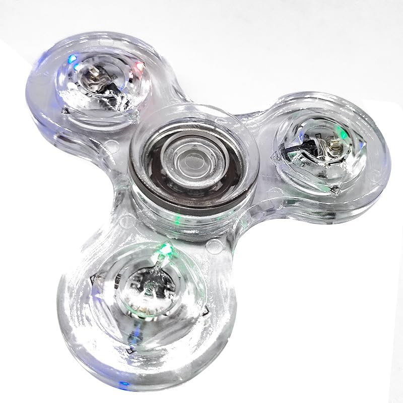 figrol Tri mano Spinner Fidget juguete material ABS 608si3N4LED transparente para 13minutos Spinning
