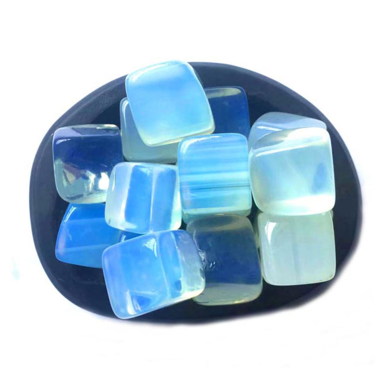 PartyKindom 2 Packs 100g Bulk Opal Chips Fish Tank Rocks Decorative Gravel Handmade Crystal Stones Small Cube Decor for Aquarium