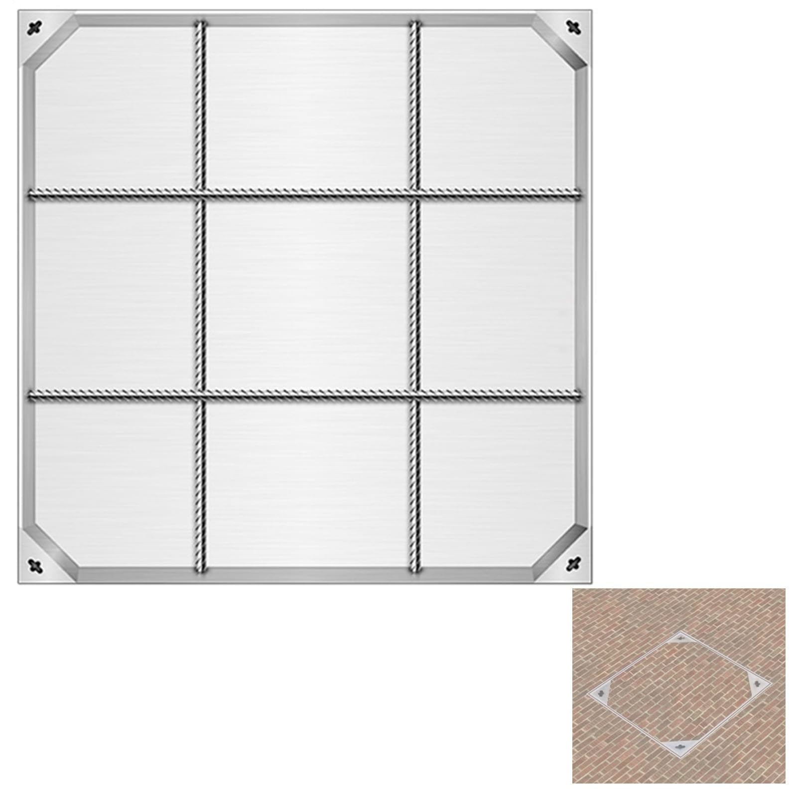 Couvercle de regard 90x90 cm en acier inoxydable 304 pour fosse septique