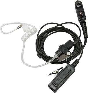 Acoustic Tube Headphone, Powerful PU Cable High Tensile Strength Clear Walkie Talkie Earpiece Transmitting Sound with Mic for DP2000 for DEP550