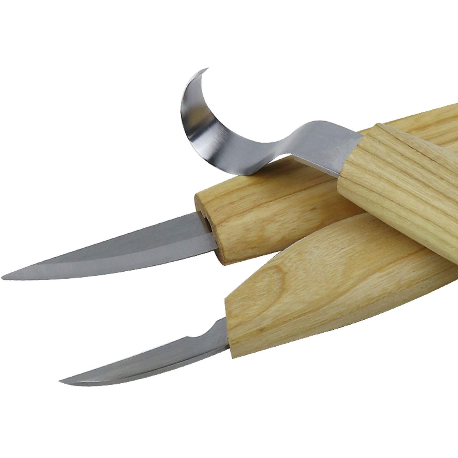 Juego de herramientas para tallar madera 5 en 1, cuchillo de gancho, cuchillo para tallar madera, cuchillo para tallar virutas con compuesto de pulido de correa de cuero para esculturas de bricolaje,