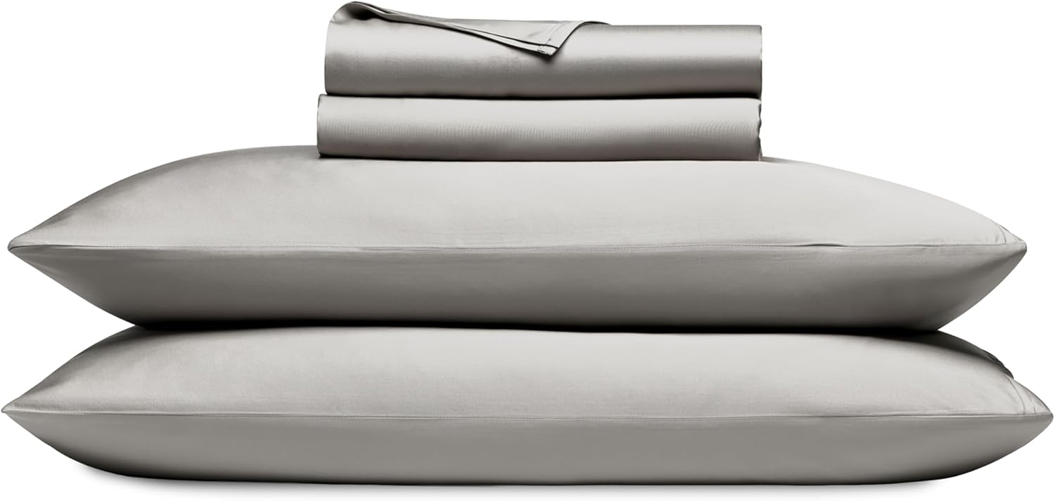 Cozy Earth Luxury Bed Sheet Set - 100% Viscose from Bamboo Fabric, Ultra-Soft & Breathable, Fits Regular & Deep Pocket Mattresses up to 20" - 4 Pieces Queen Sheet Set Gray