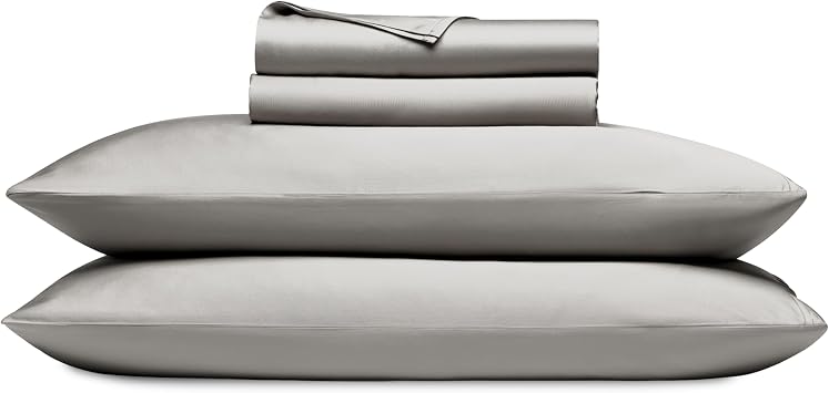 Cozy Earth Luxury Bed Sheet Set - 100% Viscose from Bamboo Fabric, Ultra-Soft & Breathable, Fits Regular & Deep Pocket Mattresses up to 20" - 4 Pieces King Sheet Set Gray