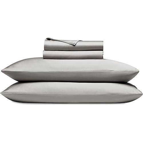 Cozy Earth Luxury Bed Sheet Set - 100% Viscose from Bamboo Fabric, Ultra-Soft & Breathable, Fits Regular & Deep Pocket Mattresses up to 20" - 4 Pieces Queen Sheet Set Gray
