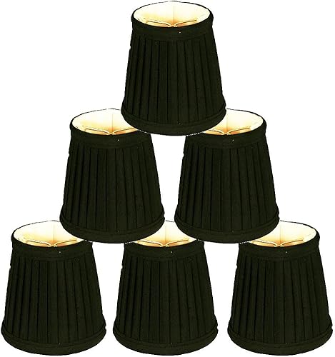 Miniatura 1 de Royal Designs, Inc. CS-110BLKGL-6 - Lámpara de araña plisada, color negro con dorado, 3 x 4.25 x 4.25 pulgadas, paquete de 6