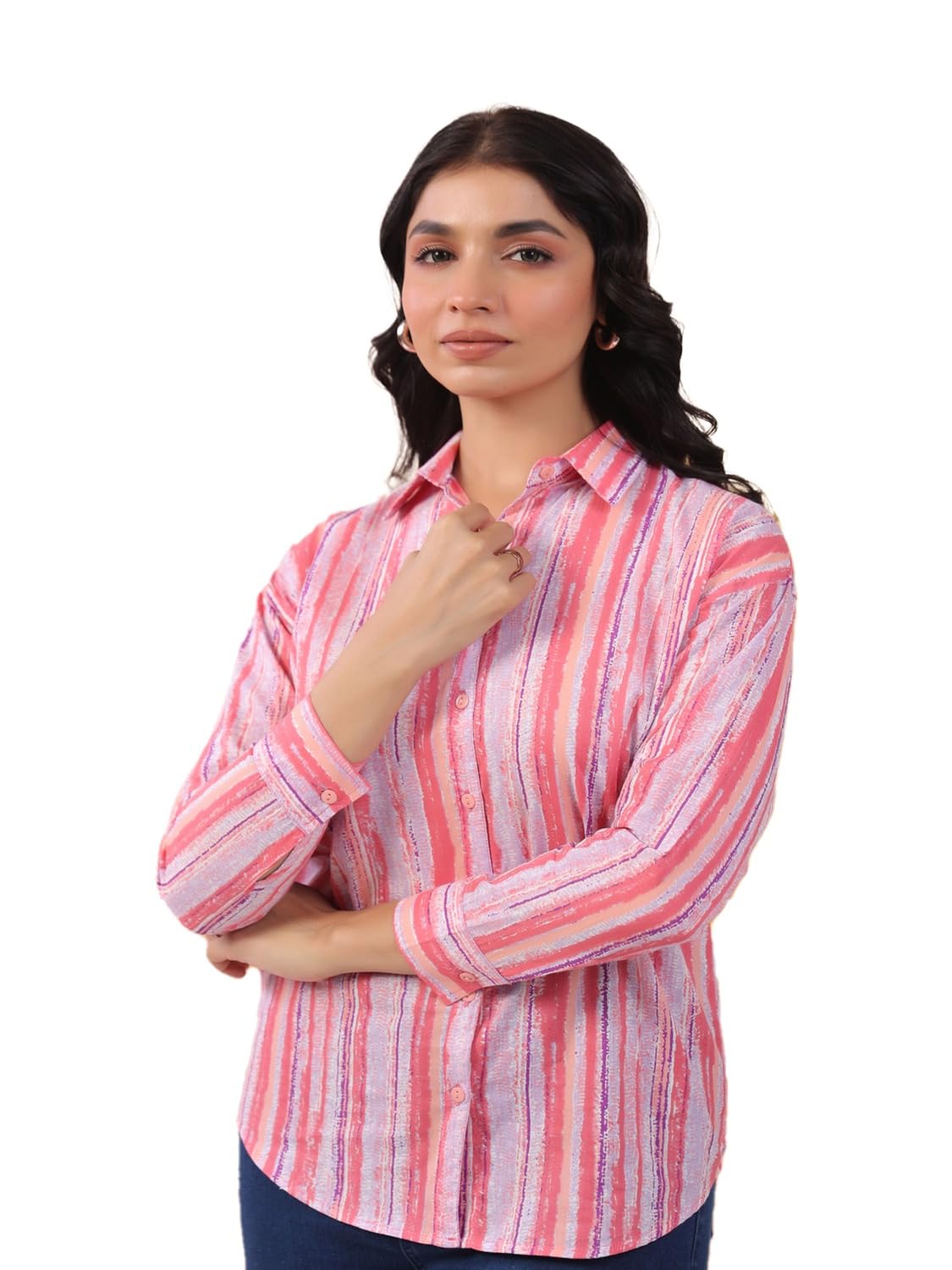 rimika Women's Striped Regular Fit Shirt-picture-54