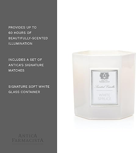 Miniatura 5 de Antica Farmacista Vela de tres mechas  Vela decorativa para el hogar  Larga duración y perfumada de primera calidad  Regalo de lujo, abeto blanco, 9