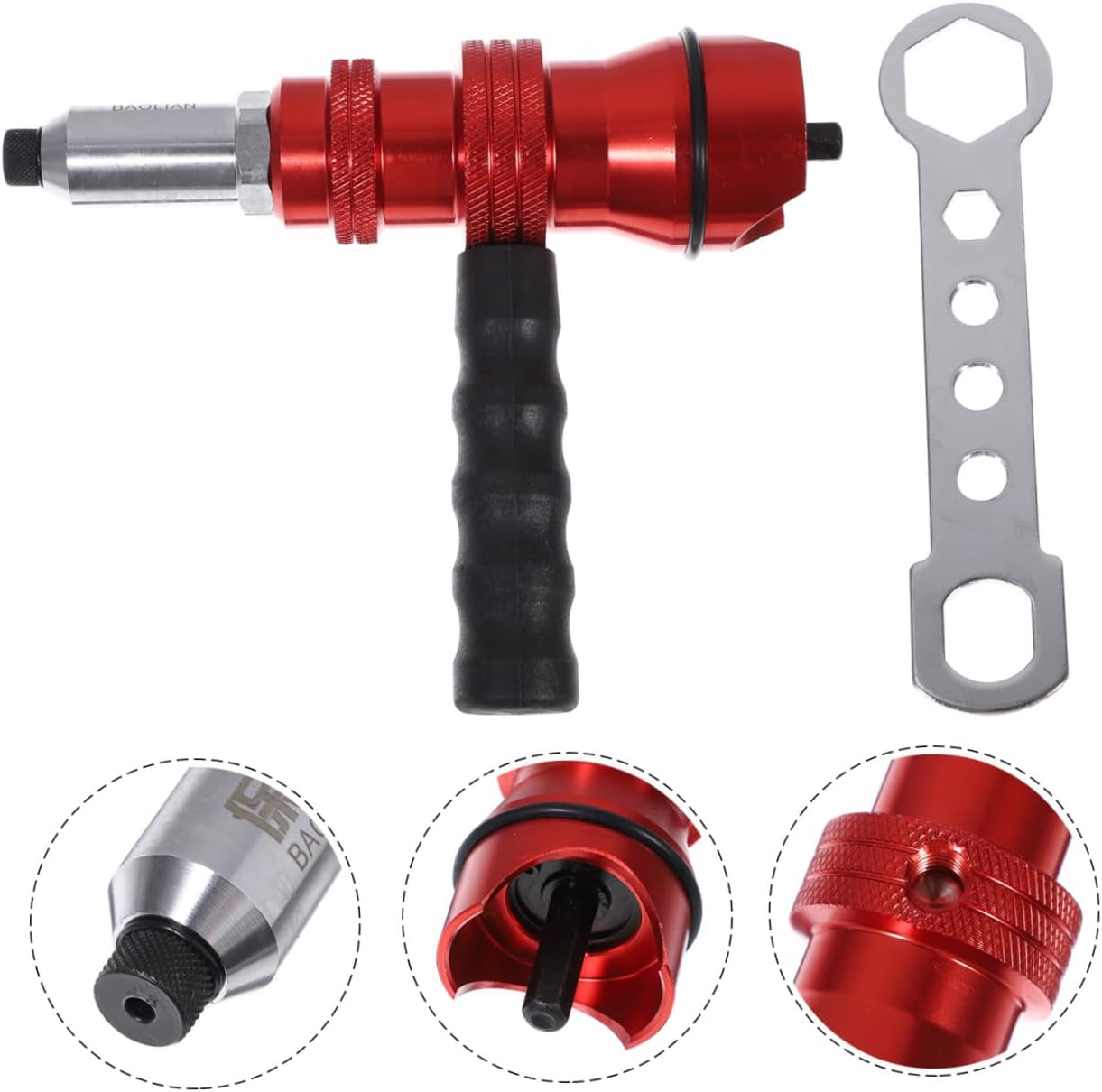 OUNONA 1set Electric Rivet Gun Tool Adapter Aluminum Alloy Riveter Connector Head Riveting Casting Tools