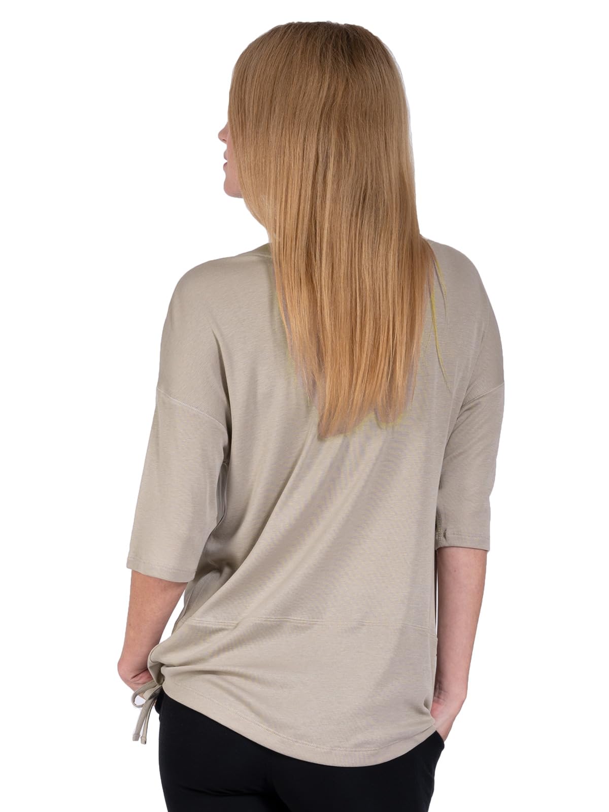 Magadi Maglietta da yoga Sara Aqua da donna in cotone biologico, da donna, top sportivo per yoga, pilates, palestra, sostenibile ed equo, talpa, XS - XL