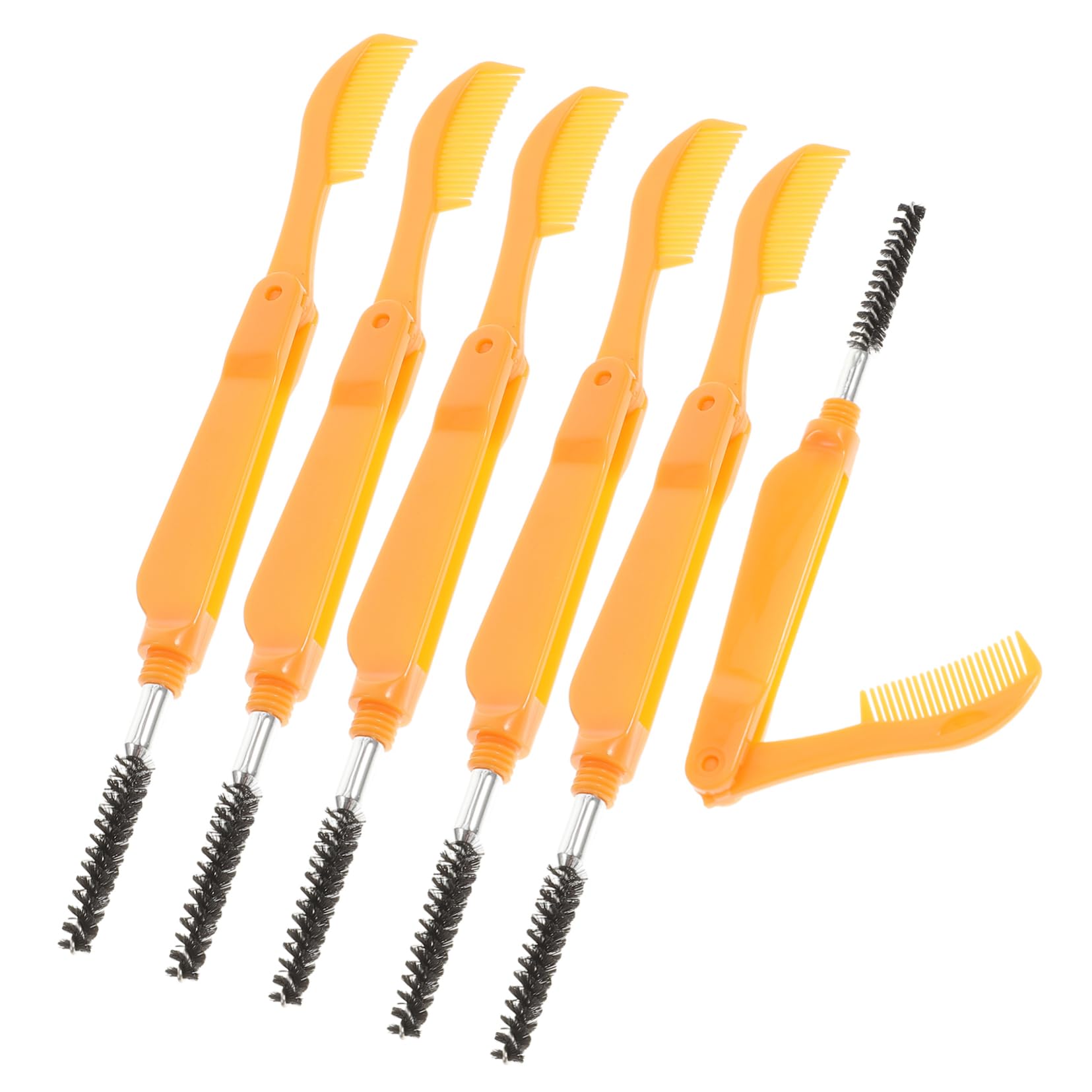 CALLARON 6Pcs Folding Eyelash and Eyebrow Combs Makeup Tool for Eyelash Separation and Brow Grooming Compact and Portable Lash Brow Comb
