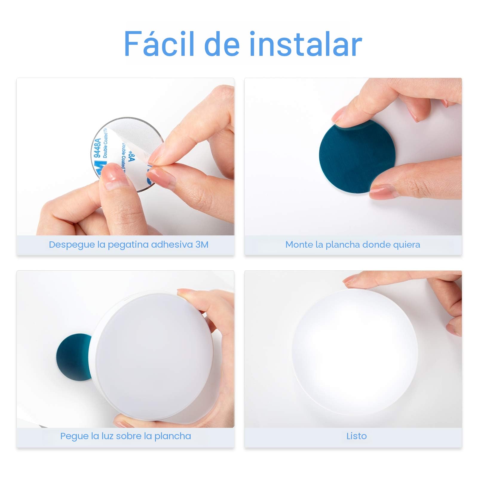 Ferswe Luz Nocturna, LED Luces Noche con Batería de 1000 mAh, Luz Táctil Regulable para Armario, Dormitorio, Baño, Cocina, Salón (2 Piezas)